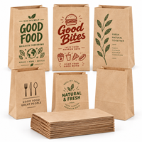 Sac en papier brun écologique à fond plat, résistant à la graisse, de qualité alimentaire, pour l'emballage de pop-corn, personnalisable