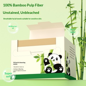 Xiangmianba Lingettes jetables en fibre <span class=keywords><strong>de</strong></span> bambou, en boîte, épaissies, extra larges, douces, double usage (sèches et humides) pour le visage - Product Image 2