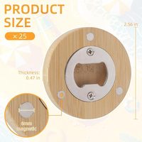 Ouvre-bouteilles DIY en bambou de forme ronde, sous-verres, aimants de réfrigérateur, autocollants décoratifs pour bar, décapsuleurs de bière