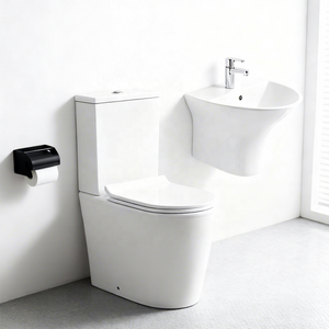 Vente en gros d'usine Ensemble <span class=keywords><strong>de</strong></span> toilettes deux pièces avec commode <span class=keywords><strong>de</strong></span> <span class=keywords><strong>salle</strong></span> <span class=keywords><strong>de</strong></span> bains et toilettes en céramique Ensemble d'évier suspendu au mur - Product Image 1