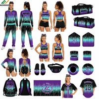 Ensemble de survêtement léger pour cheerleading, tenue d'entraînement, avec nœud et pompons, pliable, pour équipes de cheerleading professionnelles féminines