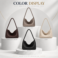 Sac Hobo Tissé Fait Main en Cuir PU pour Femmes, Sacs à Bandoulière, Sacs Sous le Bras, Sacs à Main pour Femmes, Logo Personnalisé, Vente en Gros