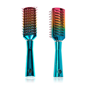 Brosse ronde colorée à dégradé de couleurs, grande, antistatique, pour le coiffage des cheveux, pour usage domestique - Product Image 1