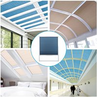 Cortinas Panal de Abeja Motorizadas Modernas Persianas Eléctricas Opacas Blackout con Patrón Horizontal de Tela para Techo y Tragaluz