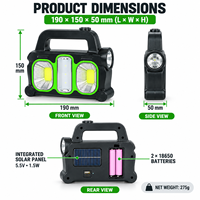 Lampe de travail LED portable rechargeable 6000K blanche en ABS DC5V pour réparation automobile, atelier, bureau, route