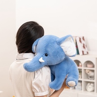 Weiches Flauschiges Sitzendes Elefanten-Plüschtier Niedliches Ausgestopftes Elefanten-Kuscheltier mit Weißen Zähnen für Sofa Bett Kinder Geburtstagsgeschenk