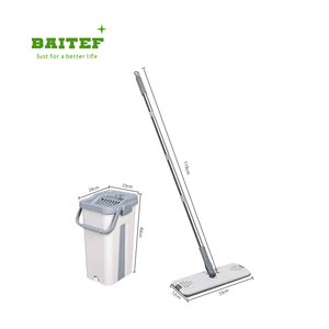 طقم عالي الجودة ودلو بمقبض فولاذية قابلة للطي وعصارة لتنظيف الأرضيات وصرف المياه - Product Image 2