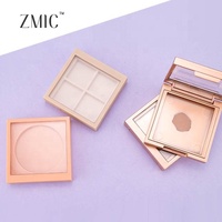 Boîtier vide pour poudre compacte avec capuchon transparent et plateau en aluminium configurable, palette vide pour blush crème, emballage de palette de maquillage pour le visage