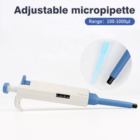 Pipette de laboratoire réglable en plastique, monocanal, avec support pour pipette, ensemble de pipettes