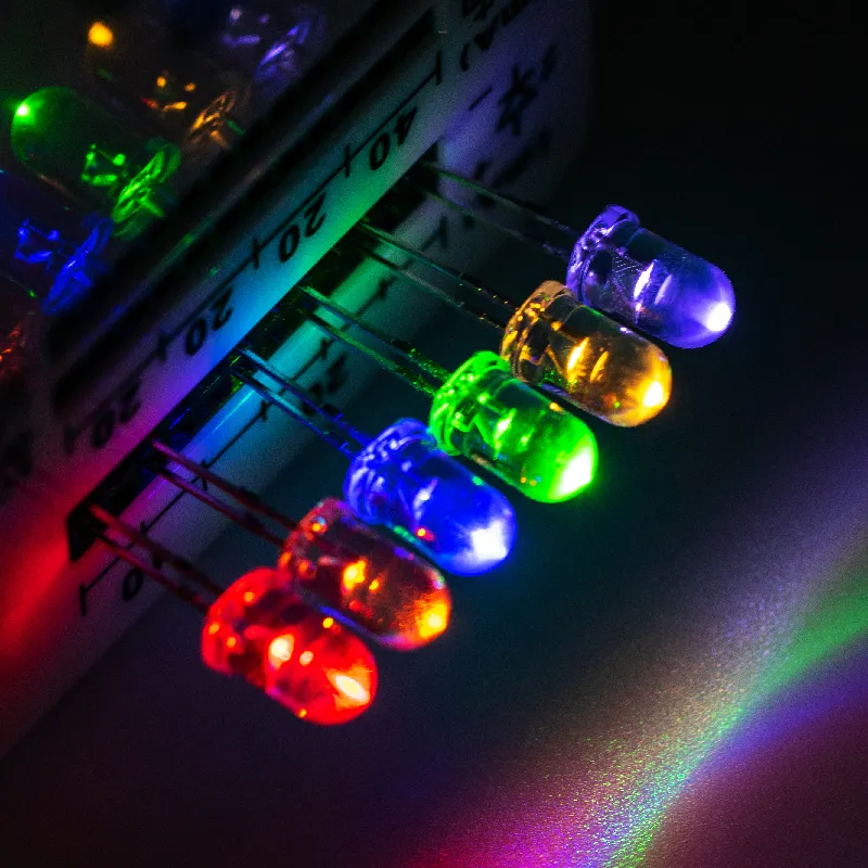 LED transparente diodos emisores de luz 5mm redondo multicolor Super brillante DIP led