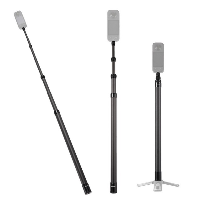 Andoer Portable 2.1 Meters 82.6 Inch Selfie Stick Telescoping Selfie Stand Carbon Fiber 3 Sections Selfie Stick