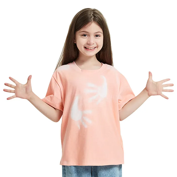 Children KIDS Color Changing Heat Sensitive Fabric Custom100% Cotton T shirt