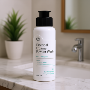 Poudre enzymatique nettoyante V21 Essential 90g – Nettoyant visage doux hydratant en profondeur - Product Image 1