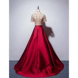 S1492T brillant à manches longues arabe Aso Ebi <span class=keywords><strong>robe</strong></span> de bal perlée dentelle décoration formelle fête réception anniversaire <span class=keywords><strong>robe</strong></span> de fiançailles - Product Image 3