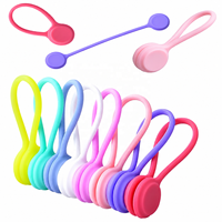 Pengatur Kabel Magnetik, Pembungkus Kabel Silikon yang Dapat Digunakan Kembali dan Penggulung Earphone untuk Headphone, Kabel Pengisi Daya USB, Perjalanan, dan Meja
