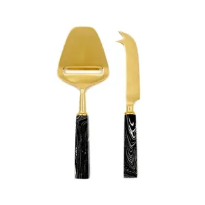 Ensemble de spatules à fromage en acier inoxydable faites à la main avec un design élégant, parfaites pour les cuisines élégantes, les mariages et les réceptions - Product Image 4