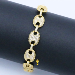 Bijoux pour hommes et femmes, design plaqué <span class=keywords><strong>or</strong></span>, 10mm, chaîne à maillons en grains <span class=keywords><strong>de</strong></span> <span class=keywords><strong>café</strong></span>, bracelet et <span class=keywords><strong>collier</strong></span>, vente en gros - Product Image 2