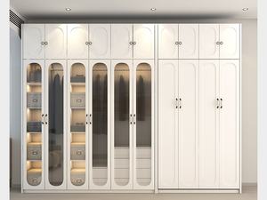 Armoire multifonction avec lit Murphy caché |   Armoire intégrée moderne pour le rangement dans une petite chambre d'appartement - Product Image 5