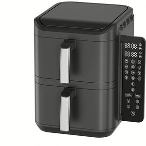 Friteuse à air double panier 2026, 11L, 2800W, contrôle numérique, minuterie 0-60 min, 200 ° Poignée en acier inoxydable sans huile avec contrôle de température C - Product Image 2