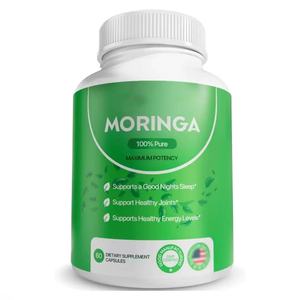 Capsules de feuilles de <span class=keywords><strong>Moringa</strong></span>, qualité alimentaire, vitamines, protéines, antioxydants, extrait d'herbes, variété d'<span class=keywords><strong>aloe</strong></span> <span class=keywords><strong>vera</strong></span> en emballage en bouteille - Product Image 1