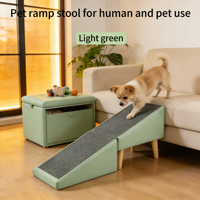 Escabeau convertible 2-en-1 en cuir pour petits chiens (Dachshund), marchepied imperméable pour animaux de compagnie, ottoman pliable, économie de transport
