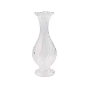 Maß gefertigte mund geblasene klare gerade Streifen und rotierende Streifen Hydro ponic Glass Bud Vase für Mittelstücke