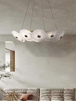 Lustre LED en cuivre massif de luxe léger, marbre espagnol, fils de suspension réglables en forme de ligne de pêche