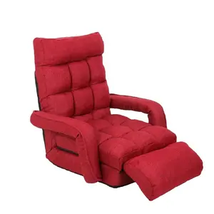 JKY Furniture ห้องนั่งเล่นผ้านิ่ม,เก้าอี้โซฟานั่งเล่นตั้งพื้นพับได้พร้อมที่วางแขนสำหรับการอ่านและจ่ายเงินในห้อง