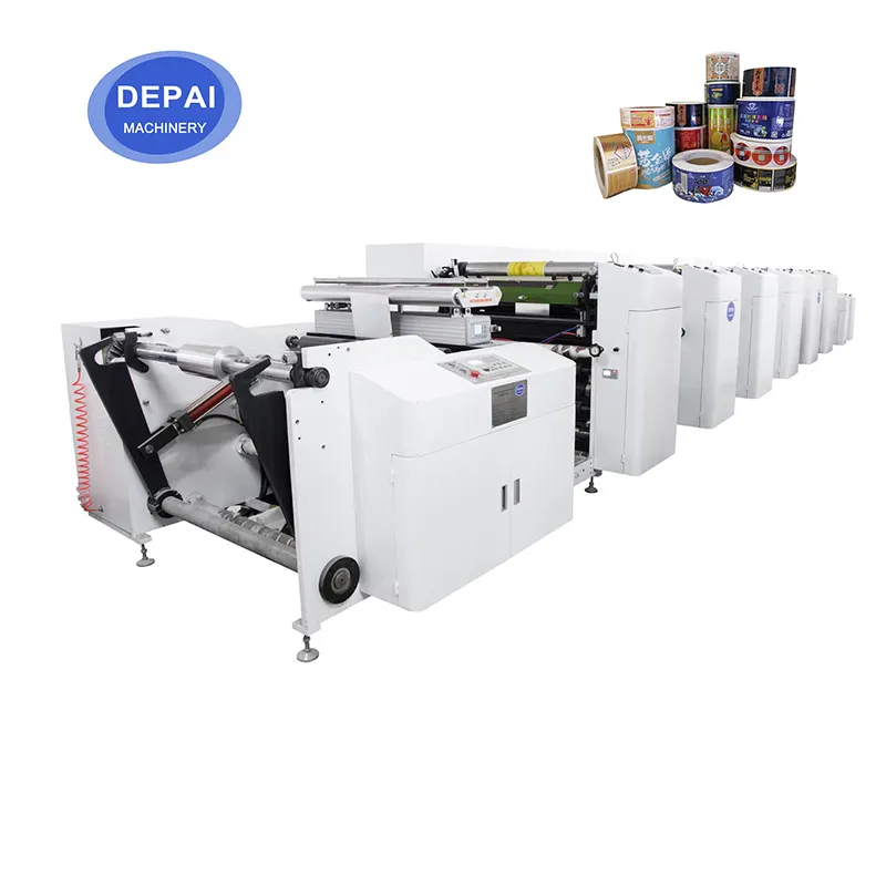 1000 हाई स्पीड मॉड्यूलर प्रिंटिंग 6 8 रंग इन लाइन फ्लेक्सोग्राफ़िक प्रिंटर स्वयं चिपकने वाला स्टिकर क्षैतिज प्रिंटिंग मशीन