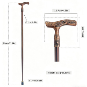Canne en alliage d'aluminium S001TBR Marron foncé Noir Gris Légère et durable pour la marche en extérieur, support de voyage pour personnes âgées - Product Image 2