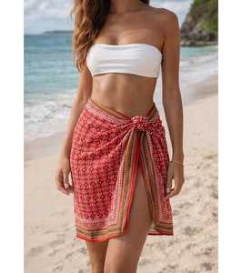 Paréo Sarong en Coton Imprimé à la Main de Qualité Supérieure, Écharpe Florale, Stole et Dupatta Doux, Légers et Écologiques pour la Plage - Product Image 1