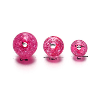 Acrylic Crackled <b>Beads</b> 8mm Round Loose <b>Beads</b> For Bracelet Making Colorful DIY Jewelry Accessories - Product Image 2