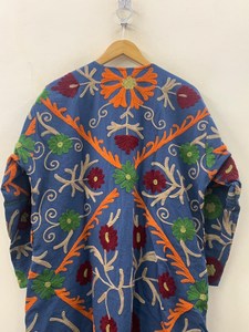 Colourful Embroidery Suzani Kimono Robe Lightweight Boho Cover Up Winter Long Casual Layering <b>Jacket</b> - Product Image 5
