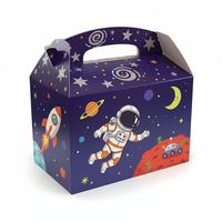 Benutzer definierte weiße Karton Giebel boxen für Kinder Lebensmittel-und Geschenk verpackungen mit Griff für Restaurants Events und Party Supply Us