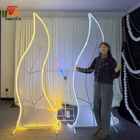 Arche de mariage SMS en métal avec LED, support de toile de fond pour scène, accessoires de fête de mariage pour la décoration