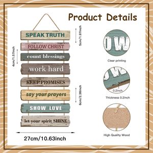 Citations bibliques inspirantes, art mural chrétien en bois poli, <span class=keywords><strong>phrase</strong></span> motivante, Halloween, fait main, matériau naturel, panneau mural - Product Image 4