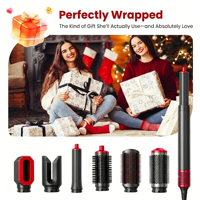 Set de Peinado 6 en 1 Multifuncional con Cabezales Intercambiables, Secador de Pelo de Alta Velocidad 110000 rpm, Moldeador de Aire para el Cabello