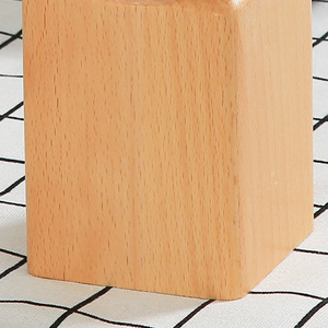 Porte-stylo en bois de hêtre, forme carrée, organisateur de bureau, finition naturelle, pour étudiants - Product Image 4