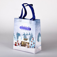 Weihnachtliche Bedruckte Vliesstoff-Tragetasche Wiederverwendbare Geschenk-Einkaufstasche für Weihnachts-Geschenkverpackung Partyzubehör Großhandel
