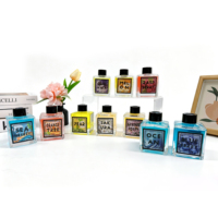 Pengharum Ruangan Mewah Minyak Esensial Kustom 130ml Reed Diffuser Penghilang Bau Penyegar Udara Set Reed Diffuser untuk Rumah Hotel Kamar Mandi