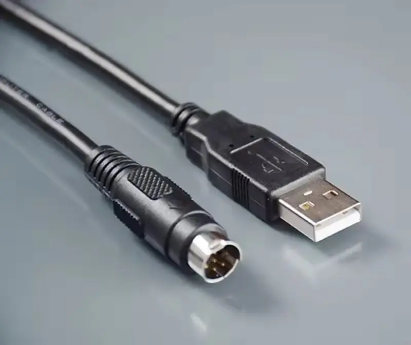 USB-QC30R2 kabel pemrograman PLC seri Q kabel Unduh koneksi Data komunikasi 8 Pin yang berlaku