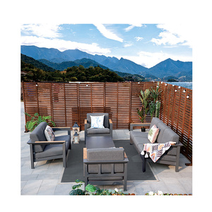 Balcón Diseño reclinable Rattan <span class=keywords><strong>Exterior</strong></span> sofá sin brazos 6 piezas sofá de esquina de mimbre para gran fiesta familiar - Product Image 1