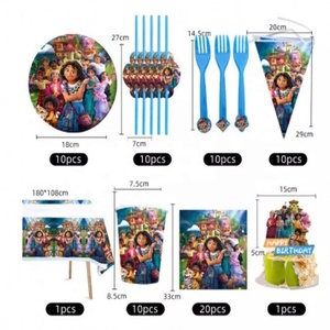 Fournitures de fête dessin animé <span class=keywords><strong>Encanto</strong></span>, ensemble de vaisselle de fête, joyeux anniversaire, décor à thème, ballons, fournitures de fête, Offre Spéciale - Product Image 1