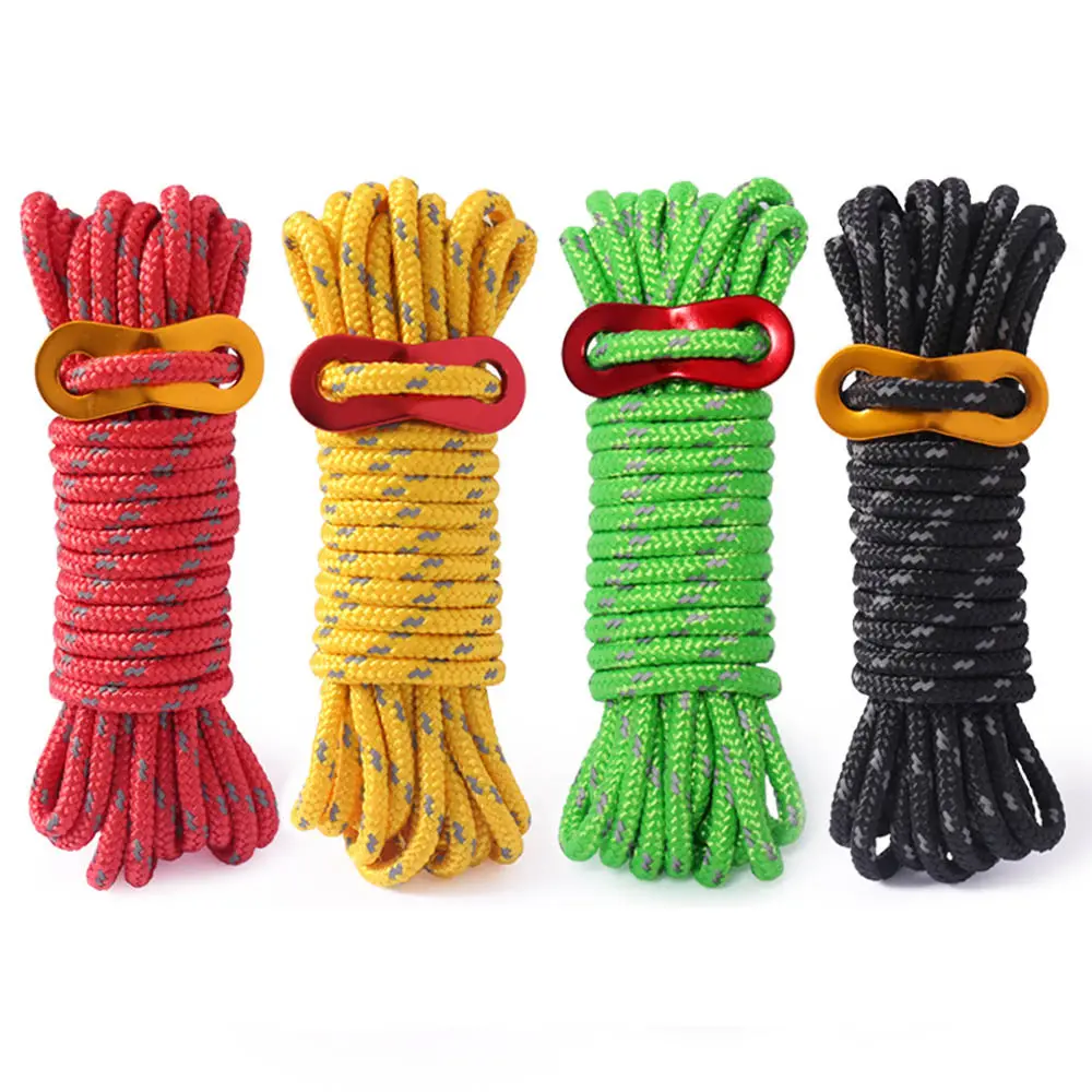 Multifunctional reflective rope for camping climbing rope
