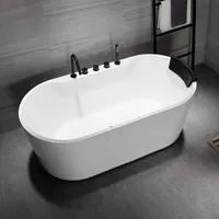 Modern basit tasarım otel banyo küveti en iyi akrilik fiberglas banyo iliklerine büyük oval bağlantısız beyaz küvet yetişkinler için