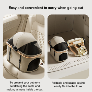 <span class=keywords><strong>Poussette</strong></span> pliable ultra-légère pour animaux de compagnie, pour chiens et chats de petite/moyenne taille, avec 4 roues, roulement fluide et maille respirante - Product Image 6