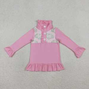 Chemise à manches régulières boutonnée pour bébé RTS, en coton/élasthanne respirant, grande taille, vente en gros, mode pour petites filles - Product Image 2