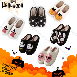 Pantuflas Personalizadas con Tu Diseño de Piel Sintética para Regalo, Sandalias Peludas para Mujer, Pantuflas de Casa Cálidas de Invierno para Dormitorio - Product Image 1