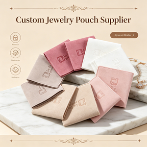 Bolsa de Joyería Personalizada, Bolsa Pequeña de Microfibra de Lujo para Collares y Pendientes, Caja de Regalo con Logotipo Grabado - Product Image 1