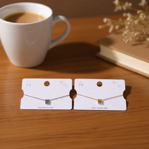 Plusera M Bracelet Stainless Steel <b>Initial</b> M <b>Necklace</b> Gold <b>Silver</b> Tone Jewelry Gift For Women Men Unisex - Product Image 3